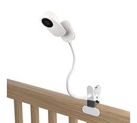 UIQELYS 40cm Flexible Bracket Clip with a Camer Transfer Base for Nooie Baby Monitor IPC007-1080P Camer, Adjustable Angle Mount, Home Security Camera Hose Design Holder - White