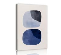 UIRINGART Abstract Geometric Canvas Wall Art Blue Shapes Minimalist Style Pictures Artwork Prints Modern Posters Painting for Office Home Decor 40x60cm Innerframe