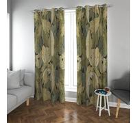 UIRINGART Abstract Style Blackout Curtains Acanthus Leaf Pattern Thermal Insulated Window Drapes for Office Sliding Glass Door 2 Panels B168xH214cm