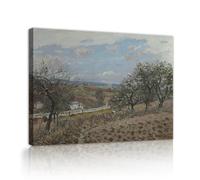 UIRINGART Alfred Sisley Famous Paintings Replica Artwork the Seine At Bougival Canvas Prints Wall Art Gallery Wrapped for Playroom Home Decor 75x100cm Innerframe