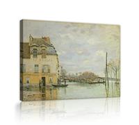 UIRINGART Alfred Sisley World Famous Paintings Replica Artwork Flood At Port-Marly Canvas Gallery Prints Wall Art for Nursery Room Dorm Decor 30x40cm Innerframe