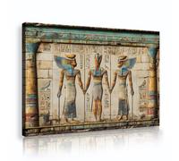 UIRINGART Ancient Egyptian Canvas Wall Art Egyptian Mythology Artwork Prints Hieroglyphic Mystical Figures Poster for Laundry Room Home Decor 30x45cm Innerframe