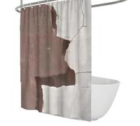 UIRINGART Artistic Shower Curtain W180xL200cm Brown Patch Crack Texture Art Mould Proof Easy To Clean Polyester Fabric Lightweight Bathroom Bathtub Curtains