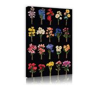 UIRINGART Botanical Blooms Canvas Wall Art Nature Style Colorful Floral Artwork Prints Modern Flower Posters Painting for Guest Room Home Decor 45x70cm Innerframe