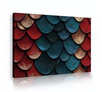 UIRINGART Colorful Abstract Scales Canvas Wall Art Modern Pictures Artwork Prints Contemporary Posters Painting for Living Room Home Decor 45x70cm Innerframe