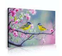 UIRINGART Cute Birds Blossom Serenity Canvas Wall Art Nature Landscape Pictures Artwork Prints Asia Posters Painting for Living Room Bedroom Decor 75x120cm Innerframe