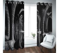 UIRINGART Dark Forest Arch Blackout Curtains for Study Mystical Tree Tunnel Water Reflection Pattern Noise Reduction Window Drapes for Office 2 Panels B117xH137cm