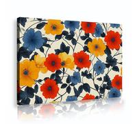 UIRINGART Floral Bloom Canvas Wall Art Modern Botanical Vibrant Nature Painting Colorful Flower Poster Artwork Prints for Living Room Home Decor 40x60cm Innerframe