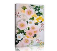 UIRINGART Floral Canvas Wall Art Cherry Blossom Design Modern Botanical Print Nature Japanese Style Artwork Poster for Bedroom Home Office Decor 30x45cm Innerframe