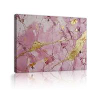 UIRINGART Gold Crack Texture Pink Marble Canvas Wall Art Modern Abstract Pictures Artwork Prints Elegant Posters Painting for Bedroom Office Decor 70x110cm