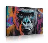 UIRINGART Modern Colorful Graffiti Animal Canvas Wall Art Abstract Animals Monkey Pictures Artwork Prints Poster Painting for Living Room Decor 80x125cm Innerframe