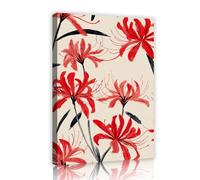 UIRINGART Modern Red Lily Canvas Wall Art Floral Print Minimalist Painting Botanical Posters Elegant Pictures Artwork for Bedroom Home Decor 60x90cm Innerframe