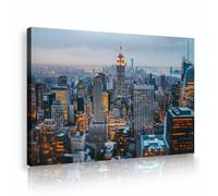 UIRINGART Modern Skyline Canvas Wall Art Cityscape Pictures Artwork Prints Urban Landscape Contemporary Posters Painting for Home Office Decor 60x90cm Innerframe