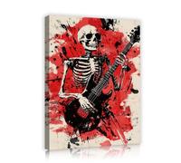 UIRINGART Skeleton Canvas Wall Art Abstract Music Print Skeleton Guitar Poster Artwork Modern Pop Art Painting for Living Room Bedroom Home Decor 75x120cm