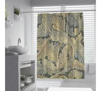 UIRINGART William Morris Acanthus Shower Curtains W180xL220cm Gothic Vintage Large Scroll Leaf Foliage Swirl Print Quick Drying Fabric for Bathroom Wet Room Tub with Hooks