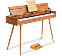 UISCOM - 88 Key Weighted Digital Piano, Wooden Computer Electric Piano Transforms Between Computer and Changer, Hammer Action Progressive Keyboard, Perfect for