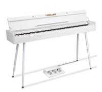 UISCOM 88 Key Weighted Home Digital Piano- Wooden Desk Electric Piano Transforms Between Desk and Vanity - Progressive Hammer-Action Keyboard, Perfect for Beginners with MIDI-White