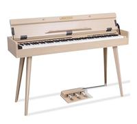 UISCOM 88 Key Weighted Home Digital Piano- Wooden Desk Electric Piano Transforms Between Desk and Vanity - Progressive Hammer-Action Keyboard, Perfect for Beginners with MIDI-Apricot
