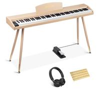 UISCOM Beginner Piano Digital Keyboard 88 Keys Semi-Weighted Keyboard Electric Piano with Stand, Power Adapter, Music Stand, Pedal, Headphones