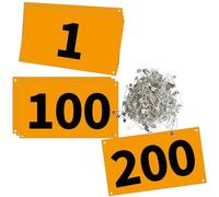 UISKOOPW Race Bib Numbers for Tryouts,Running Bibs for Races, Marathon Bibs,Tyvek Racing Bibs with Pins,Track & Field Competitor Audition Road ID Bibs Paper for Sports Events (Number 1-200)