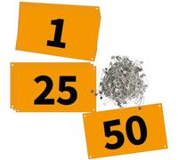 UISKOOPW Race Bib Numbers for Tryouts,Running Bibs for Races, Marathon Bibs,Tyvek Racing Bibs with Pins,Track & Field Competitor Audition Road ID Bibs Paper for Sports Events (Number 1-50)