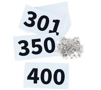 UISKOOPW Tyvek Race Bibs Running Numbers with Safety Pins, Audition Numbers|Tryout Numbers 1-500 for Marathon Runners Events Sports Games (White [4"x7"] 301-400)