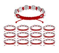 [Uitndvyte] 12 Pack Adjustable Benedict Medal Bracelets Woven Adjustable Wrist Chain Spiritual Jewelry Handmade Wristband for Men and Women, フリーサイズ