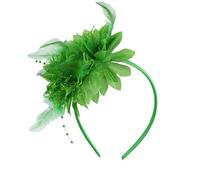 Uitndvyte 1900s Flapper Feather Flower Headband Carnival Party Antique Hair Decoration with Soft Band Music Festival Hair Band