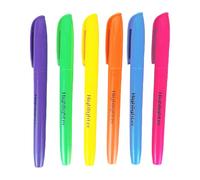 Uitndvyte 6 Fluorescent Highlighter Pens Broad Chiseled Tips for Scrapbooking, School Notes & Planner Organizing, No-Smudge Design Highlighter Set