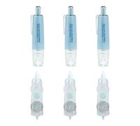 Uitndvyte 6Pcs Correction Tape Set in Multiple Colors with Double Gear Structure for Seamless Coverage on Various Paper Types White Out Tape Pen