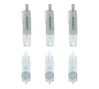 Uitndvyte 6Pcs Correction Tape Set in Multiple Colors with Double Gear Structure for Seamless Coverage on Various Paper Types White Out Tape Pen