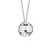 [Uitndvyte] 70s Mirror Disco Ball Neck Chain Party Necklace Disco Silver/Gold Ball Makeup Prom Neckwear Trendy Neck Jewelry Gift