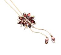 [Uitndvyte] Beautiful Flower Pendant Necklace Dainty adjustable crystal flower necklace Perfect for the fashion-conscious woman