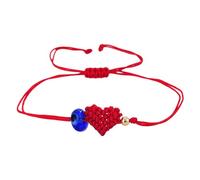 Uitndvyte Braided Red Cord Adjustable with Heart Shape and Blue Evil Eyes Bead Meaningful Spiritual Jewelry Evil Eyes Red Cord Adjustable