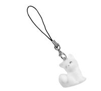 [Uitndvyte] Cartoon fox shaped keychain, unique phone pendant made of comfortable felt resin, exquisite flocked craft suitable for durability and style, Oh!, One size