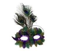 Uitndvyte Elegant Feathered Masquerade Sparkling Rhinestones Lightweight Comfortable for Ballroom Dances and Night Celebrations Half Face Carnivals Glitter