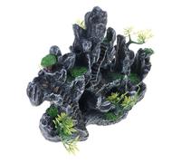 Uitndvyte Fishtanks Mountain Rockery Decoration Resin Landscape for Home Aquariums Safe Environment Decorative Accessory Resin Rockery