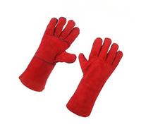 Uitndvyte Flexible Welder Security Gloves Thickened Leather Design Heat Shielding Grip Comfort for Metal Processing Specialists Flexible Cow Skin Protective Gloves