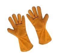 Uitndvyte Flexible Welder Security Gloves Thickened Leather Design Heat Shielding Grip Comfort for Metal Processing Specialists Flexible Cow Skin Protective Gloves