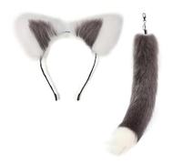 [Uitndvyte] Fox Tail Pendant Keychain Decorative Ears Hairband Portable Car Bag Backpack Charm for Decoration