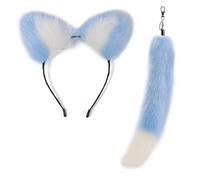 [Uitndvyte] Fox Tail Pendant Keychain Decorative Ears Hairband Portable Car Bag Backpack Charm for Decoration