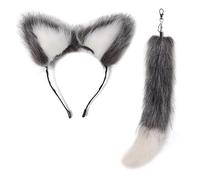 [Uitndvyte] Fox Tail Pendant Keychain Decorative Ears Hairband Portable Car Bag Backpack Charm for Decoration