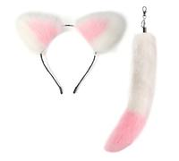 [Uitndvyte] Fox Tail Pendant Keychain Decorative Ears Hairband Portable Car Bag Backpack Charm for Decoration
