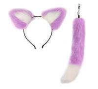 [Uitndvyte] Fox Tail Pendant Keychain Decorative Ears Hairband Portable Car Bag Backpack Charm for Decoration