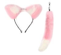 [Uitndvyte] Fox Tail Pendant Keychain Decorative Ears Hairband Portable Car Bag Backpack Charm for Decoration