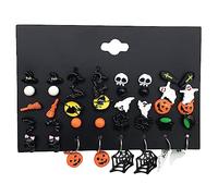 Uitndvyte Halloween Earrings Set Pumpkin Skeleton Skull Head Earrings Coffin Jewelry Set Cosplay D Pumpkin for Women