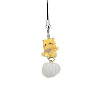 [Uitndvyte] Lovely Sturdy Resin Cat Pendant Keychain Fashionable Keyring Decoration Gift Backpack Bag Cat Pendant for Girls, yellow, One size