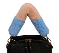 Uitndvyte MultiPurpose Handbag Replacement Strap 54cm Length Soft Plush Surfaces PU Leather Color Blocked Bag Belt Fashion Accessory Soft Plush Bag Strap for Women