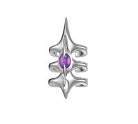 Uitndvyte Sturdy Alloy Three Layer Spikes Open Rings with Wide Inspired Look for Long Time Wear and Unique Personality Adjustable Rings