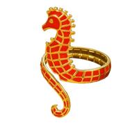 [Uitndvyte] Trendy seahorse ring with unique oil drop design made for those who appreciate craftsmanship and style